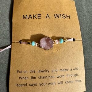 Make a Wish Faux Druzy Adjustable Bracelet